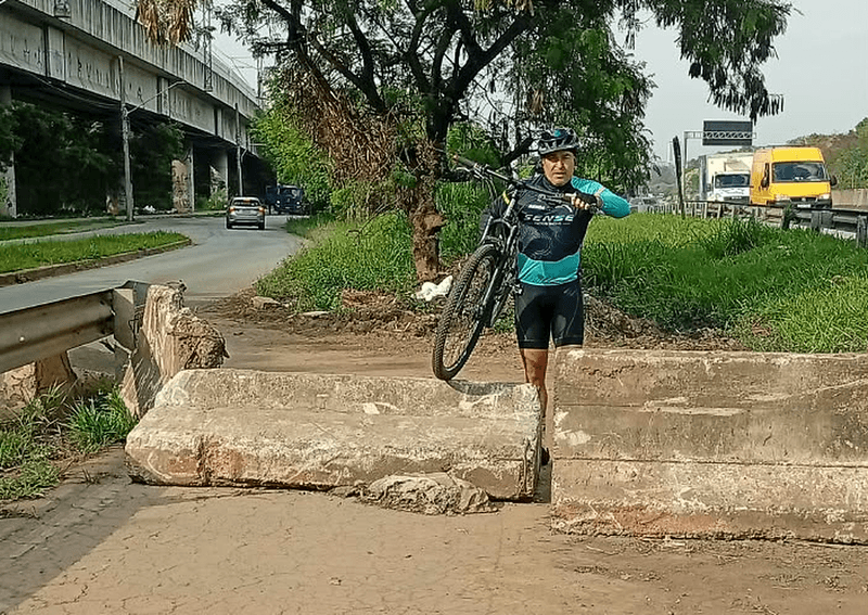 Ciclovia do Parque Ecológico do Tietê fechada na altura da Penha