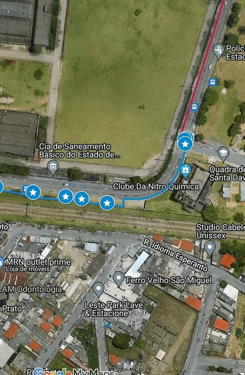 Mapa da Ciclovia Artur Nova